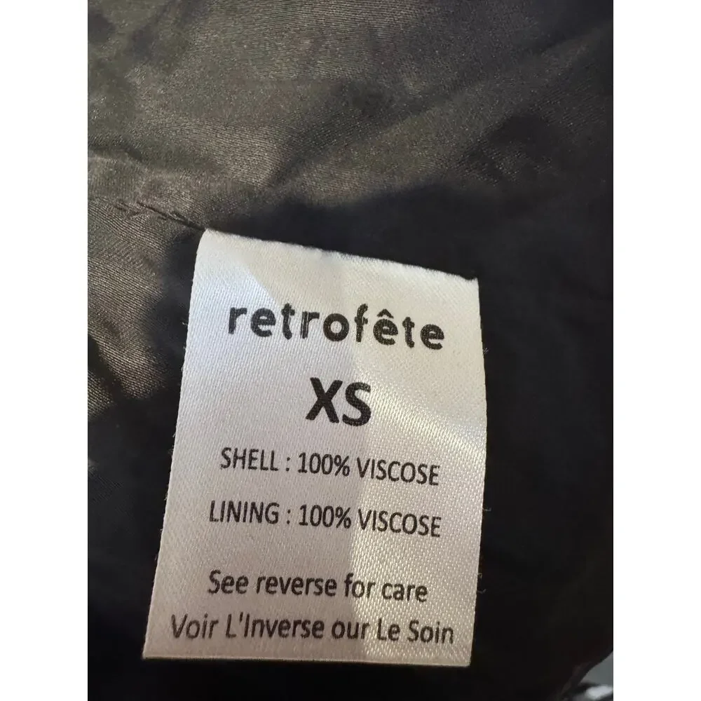 Retrofete NWT Gabrielle Silver Leopard Print Sequined Mini Dress XS